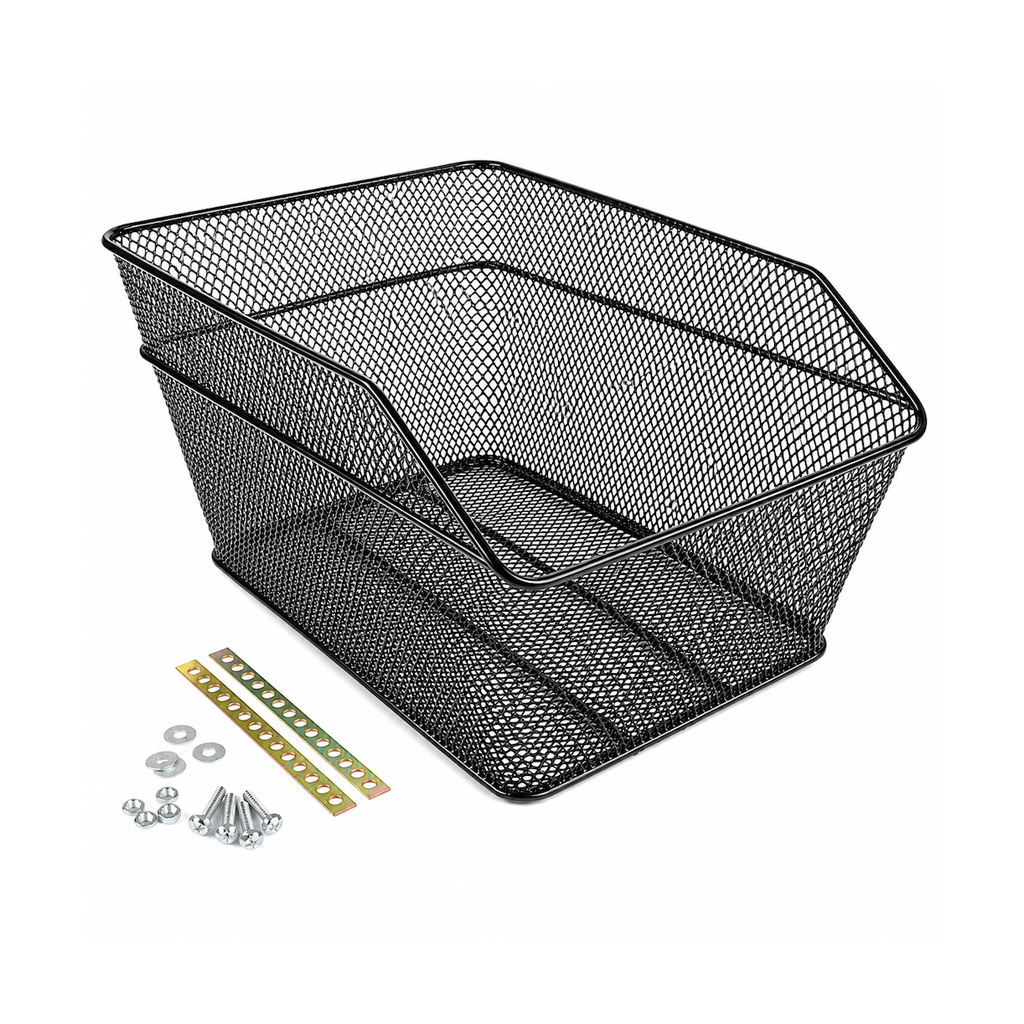 Koszyk rowerowy metalowy tylny czarny MB-113BK