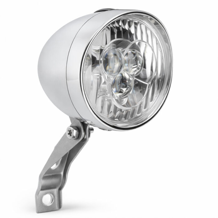 Lampa przednia XC-764B 3 x white LED srebrna