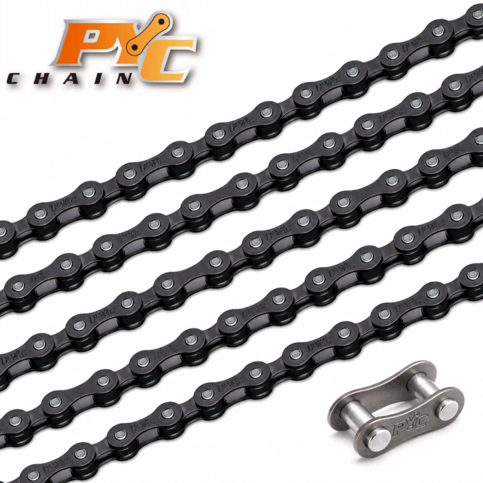Łańcuch rowerowy PYC P410 1 rzędowy 112L + SPINKA